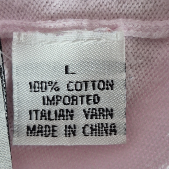 Cotton by Autumn Cashmere Deep V-Neck Short Sleeve Striped Pastel Top - Size L - Picture 8 of 9